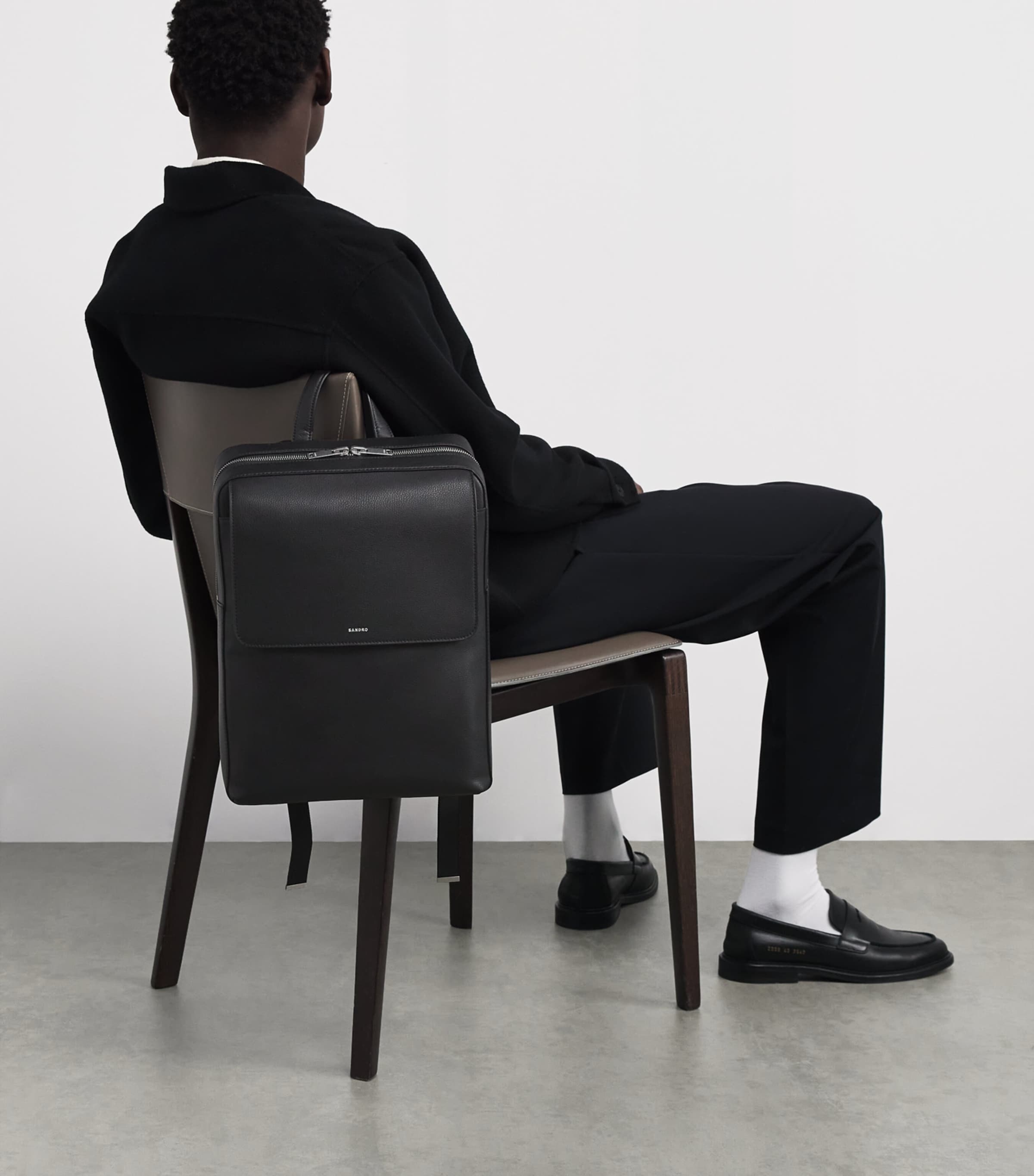 Leather Logo Backpack BLACK Image 5