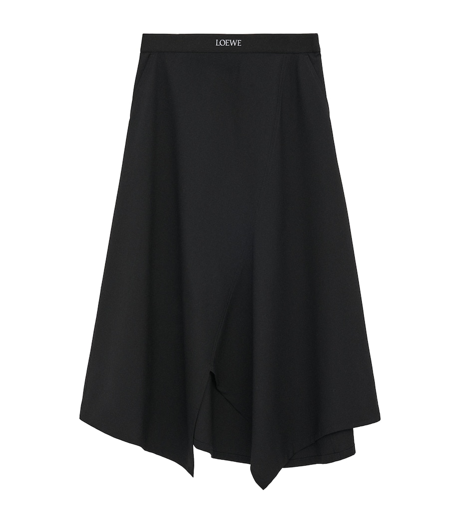 Wool-Blend Asymmetric Skirt BLACK Image 1