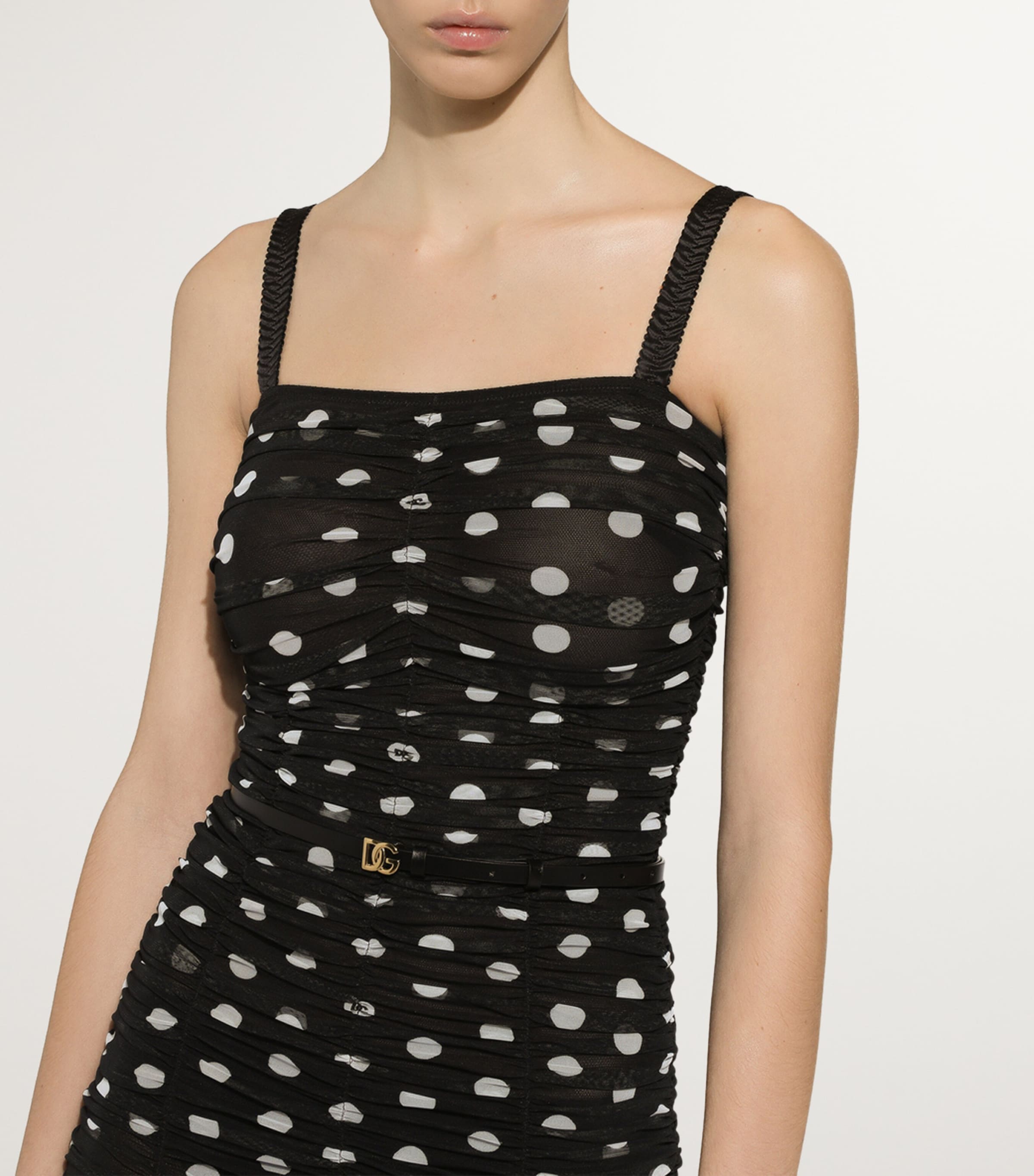Ruched Polka-Dot Dress HNZRW-POIS MED Image 4