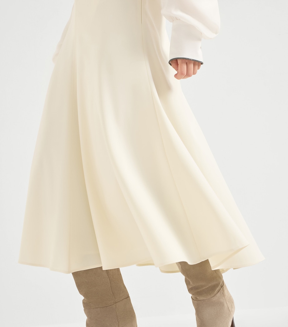 Virgin Wool Fluted Midi Skirt C1062 Image 9