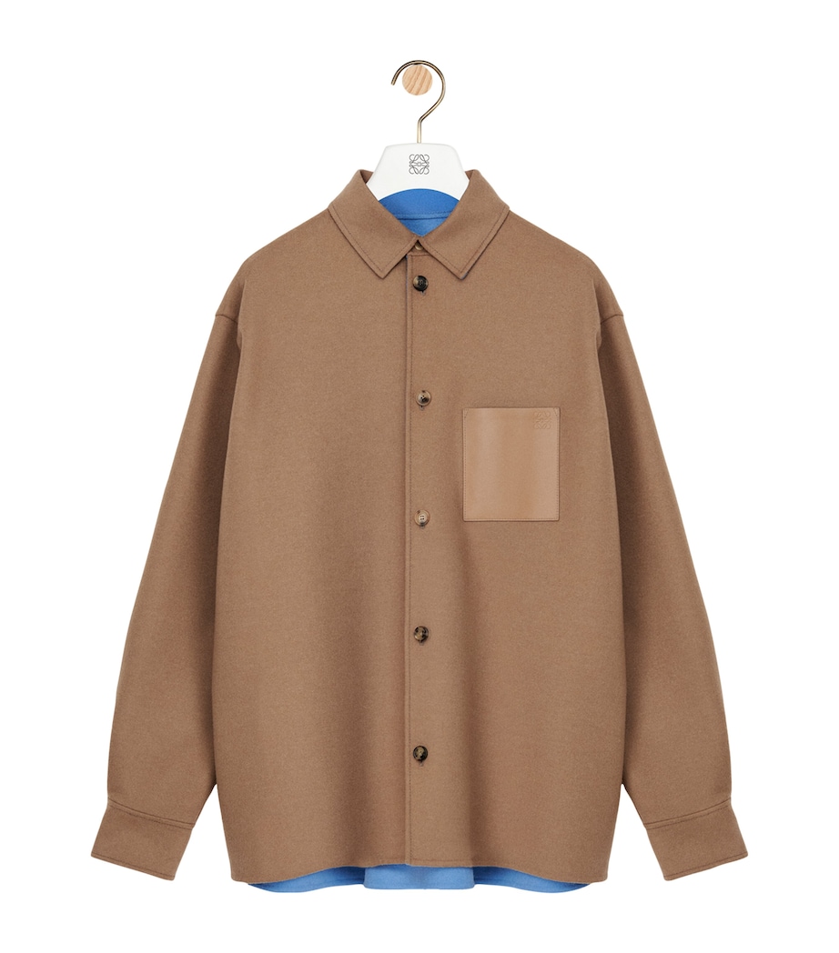 Wool-Cashmere Anagram Overshirt CAMEL/BLUE Image 1