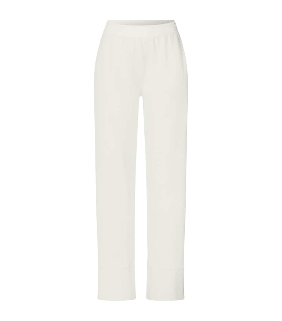 Hanro Womens Stretch-Cotton Easy Living Trousers Misty White Image 1