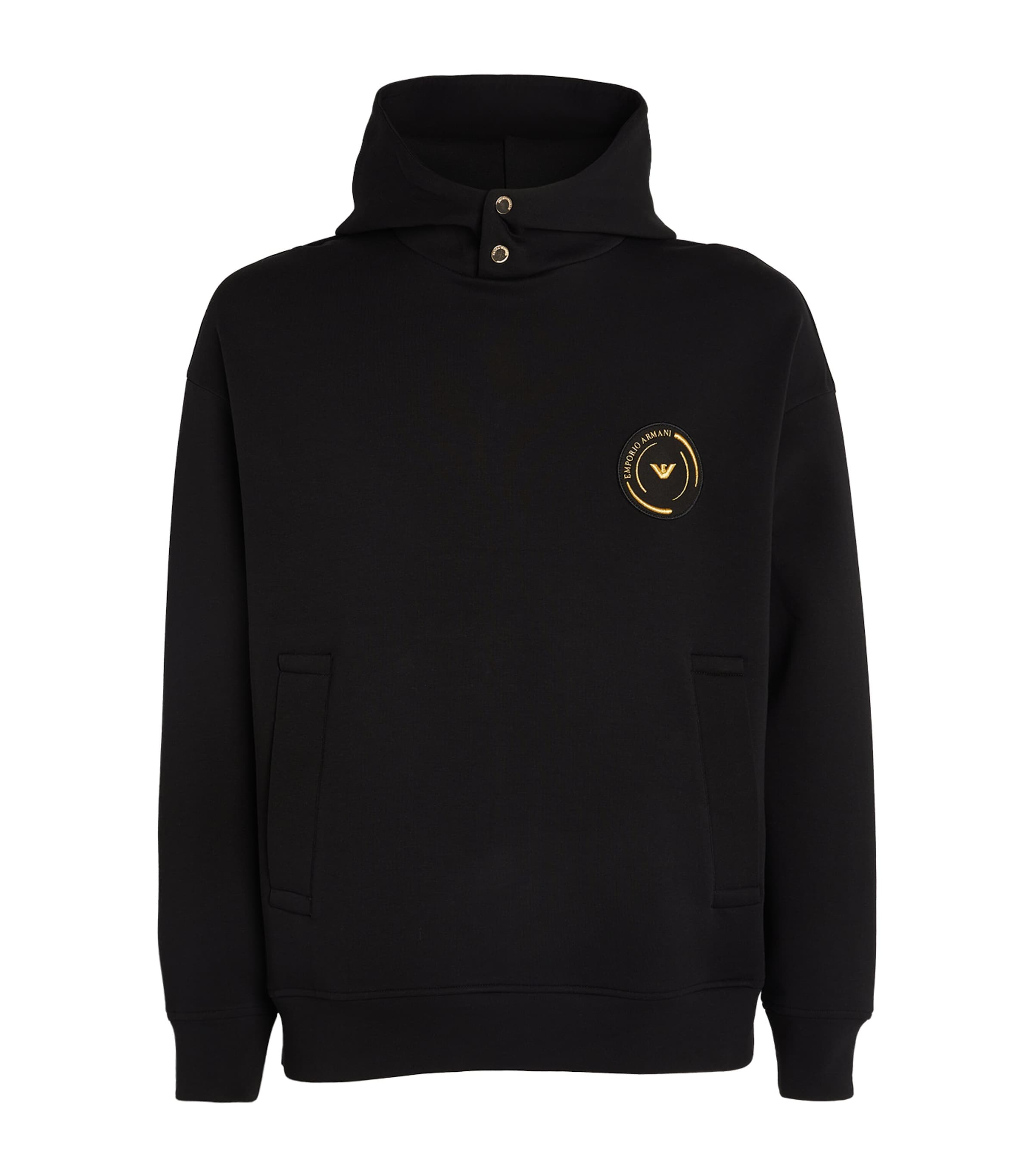 Emporio Armani Logo Hoodie In Black