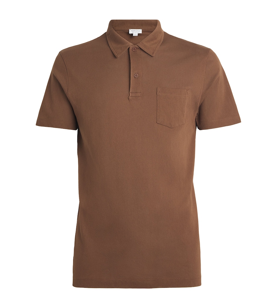 Supima Cotton Riviera Polo Shirt CONKER BROWN BRGL Image 1