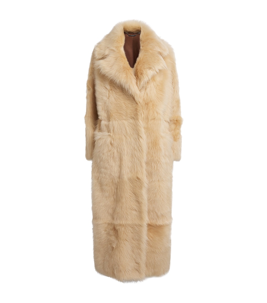 Shearling Evita Long Coat BUTTER Image 1