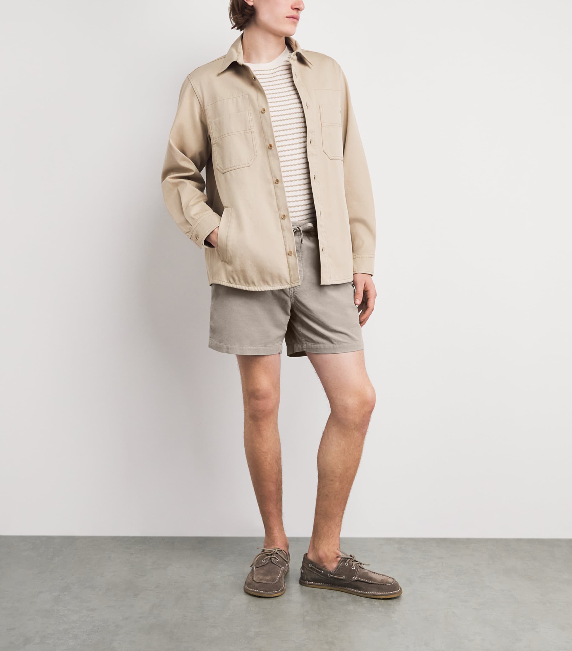 Polo Ralph Lauren Mens Cotton Corduroy Prepster Shorts Grey Dawn Image 2
