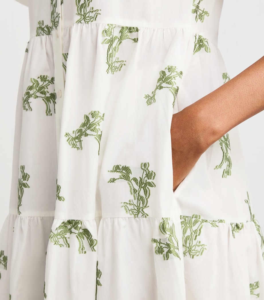 Embroidered Maxi Shirt Dress IVORY Image 4