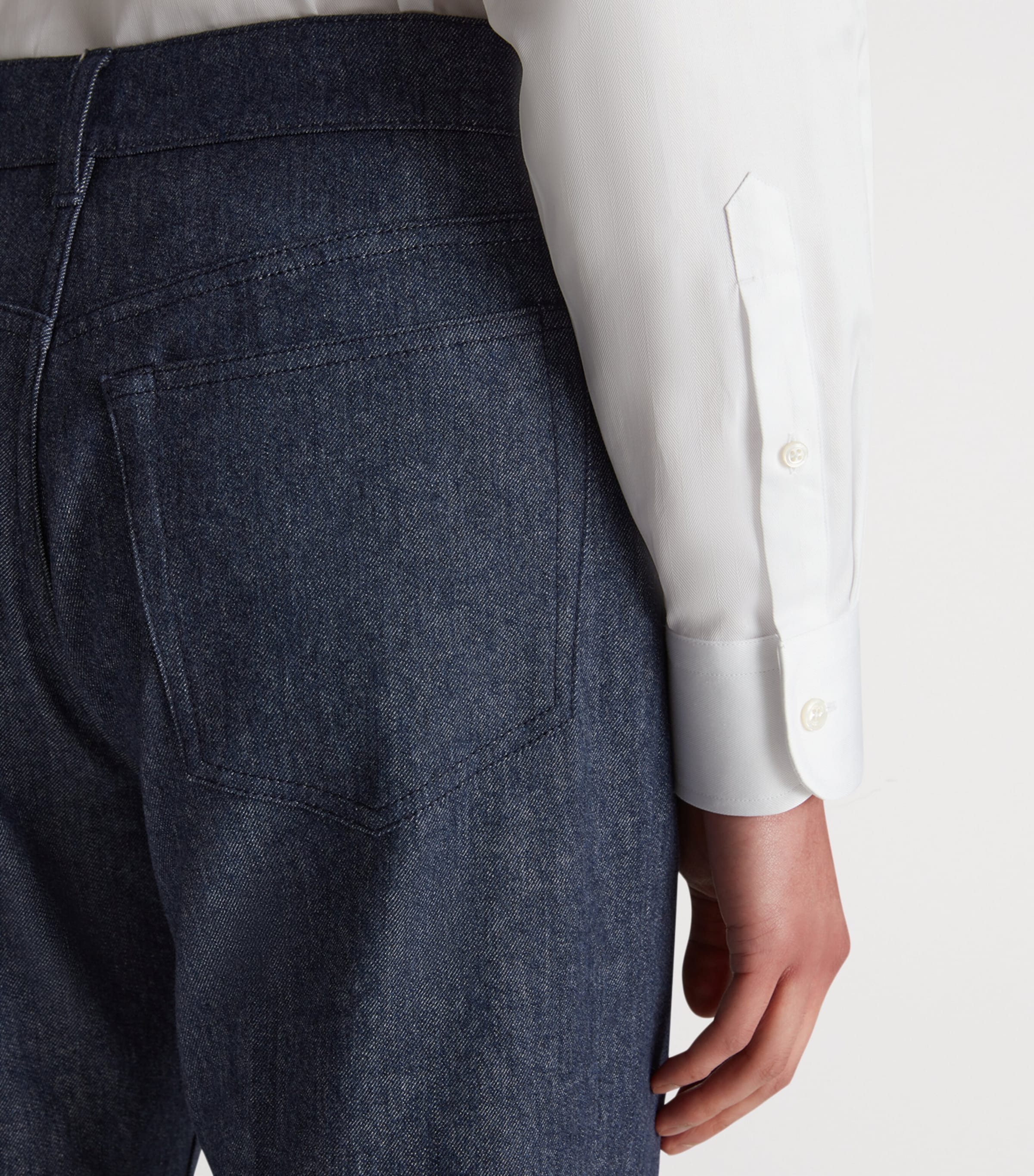 Wool-Blend Denim Trousers 408BLUE INDIGO Image 5