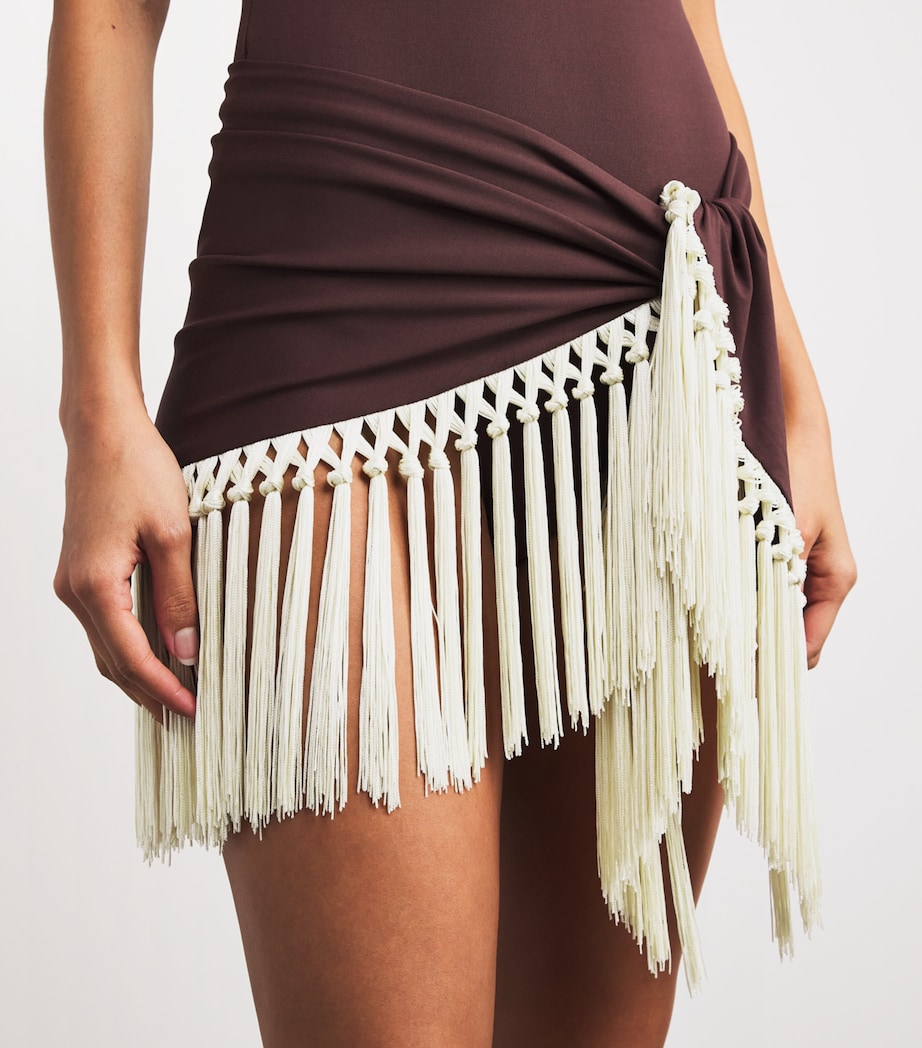 Pareo-Detail Yacare Swimsuit MAHOGANY-IVORY Image 5