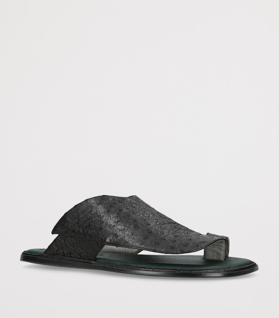 Lizard Leather Wave Sandals BLACK Image 3