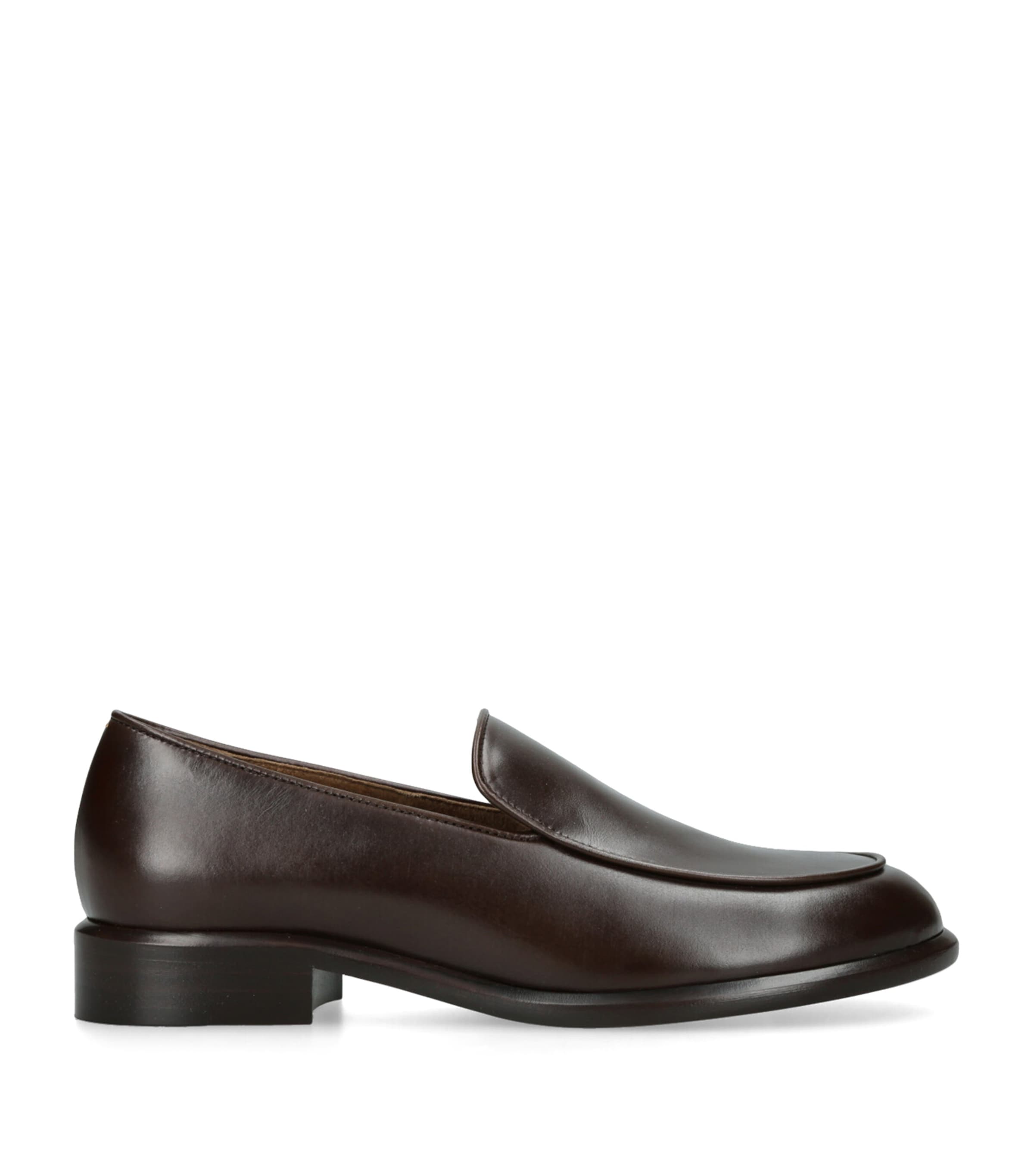 Khaite Womens Leather Miles Loafers 35 Brown Image 1