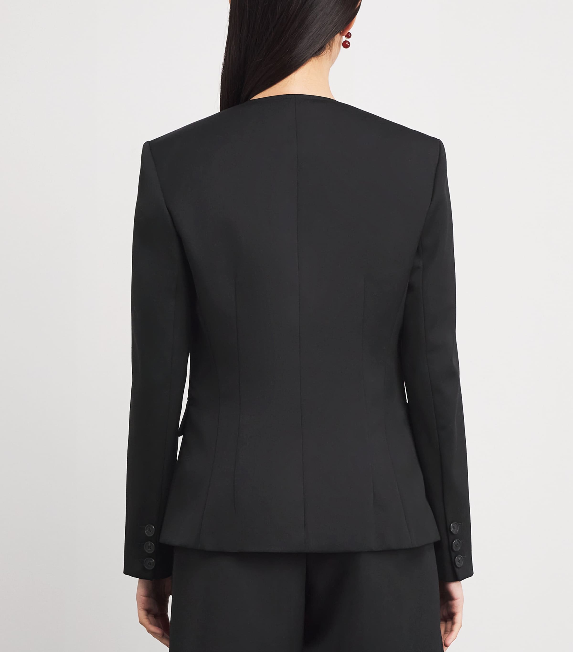 Claudie Pierlot Womens Collarless Blazer Black Image 4