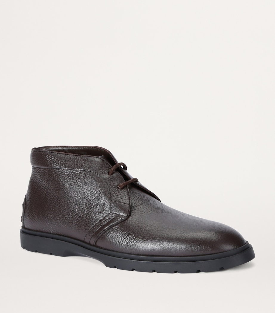 Leather Ibrido Chukka Boots DARK BROWN Image 3