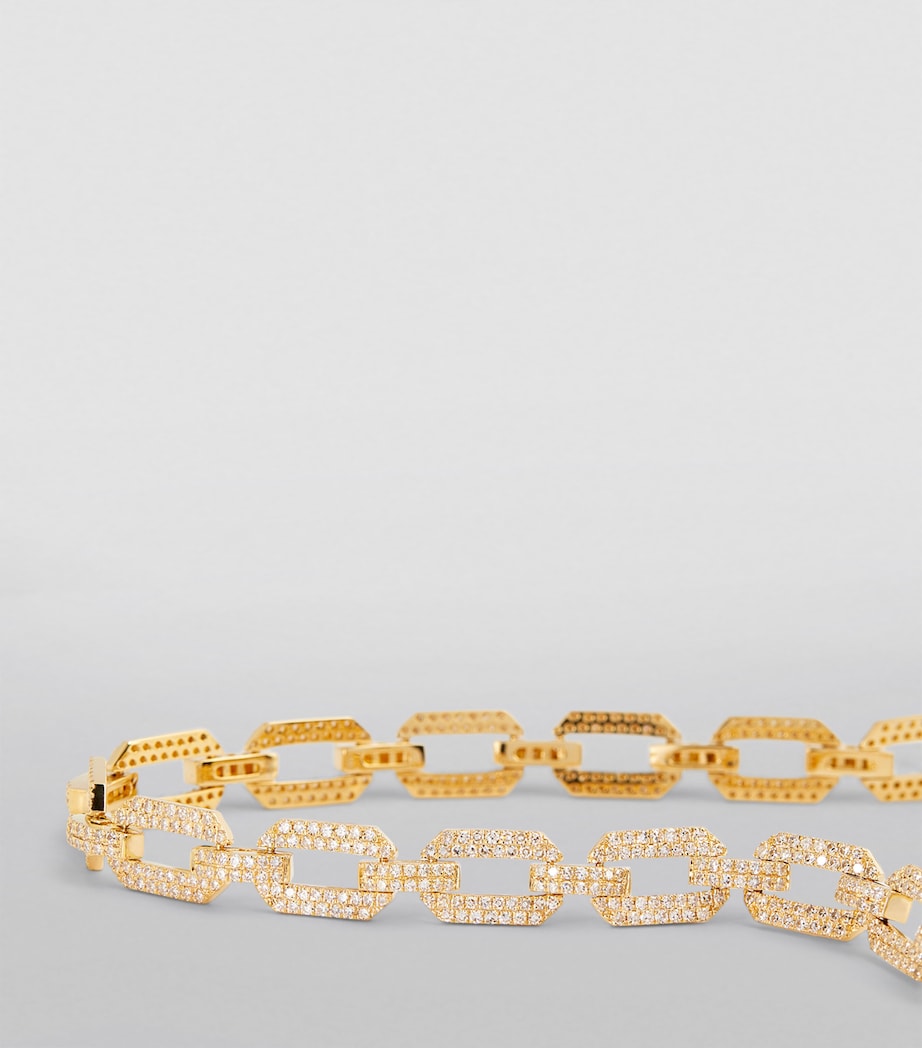 Yellow Gold and Diamond Geo Link Choker YELLOW GOLD Image 2