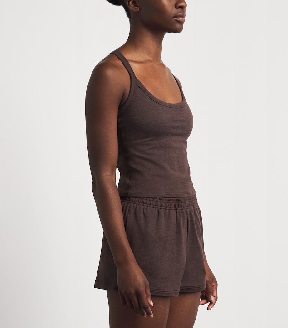 VUORI Womens Halo Cross Back Tank Top Java Heather Image 4