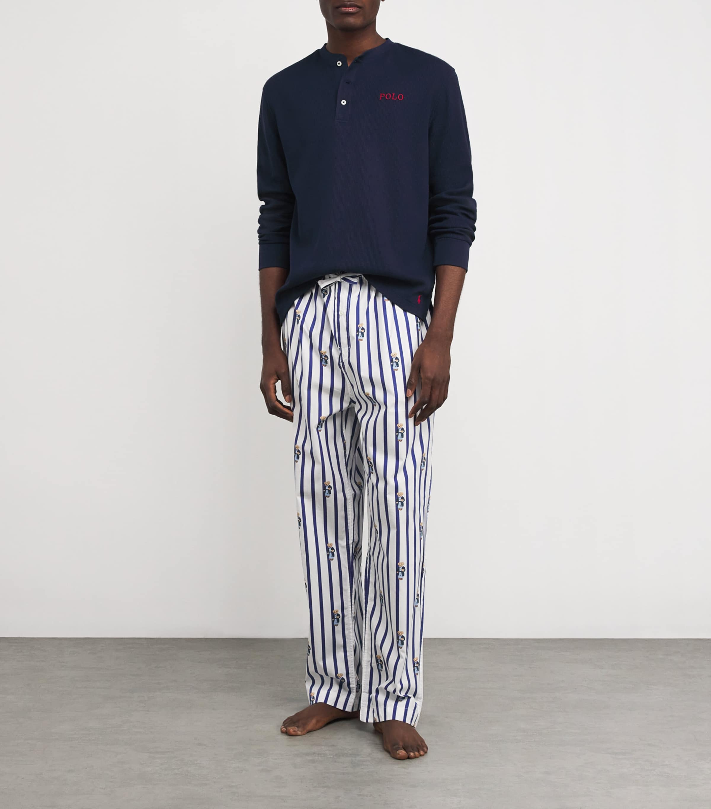 Polo Ralph Lauren Cotton-Blend Henley T-Shirt Cruise Navy Image 2