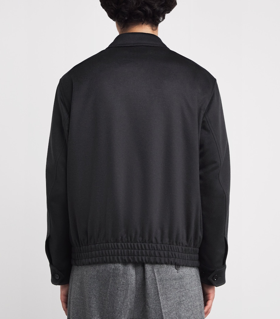 Cashmere-Wool Bomber Jacket 850-NAVY Image 4