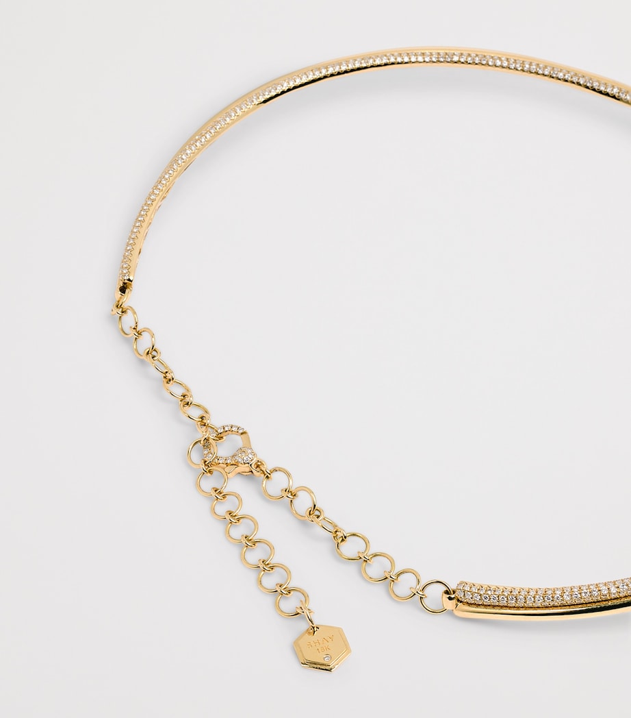 Yellow Gold and Diamond Floating Bezel Necklace YELLOW GOLD Image 4