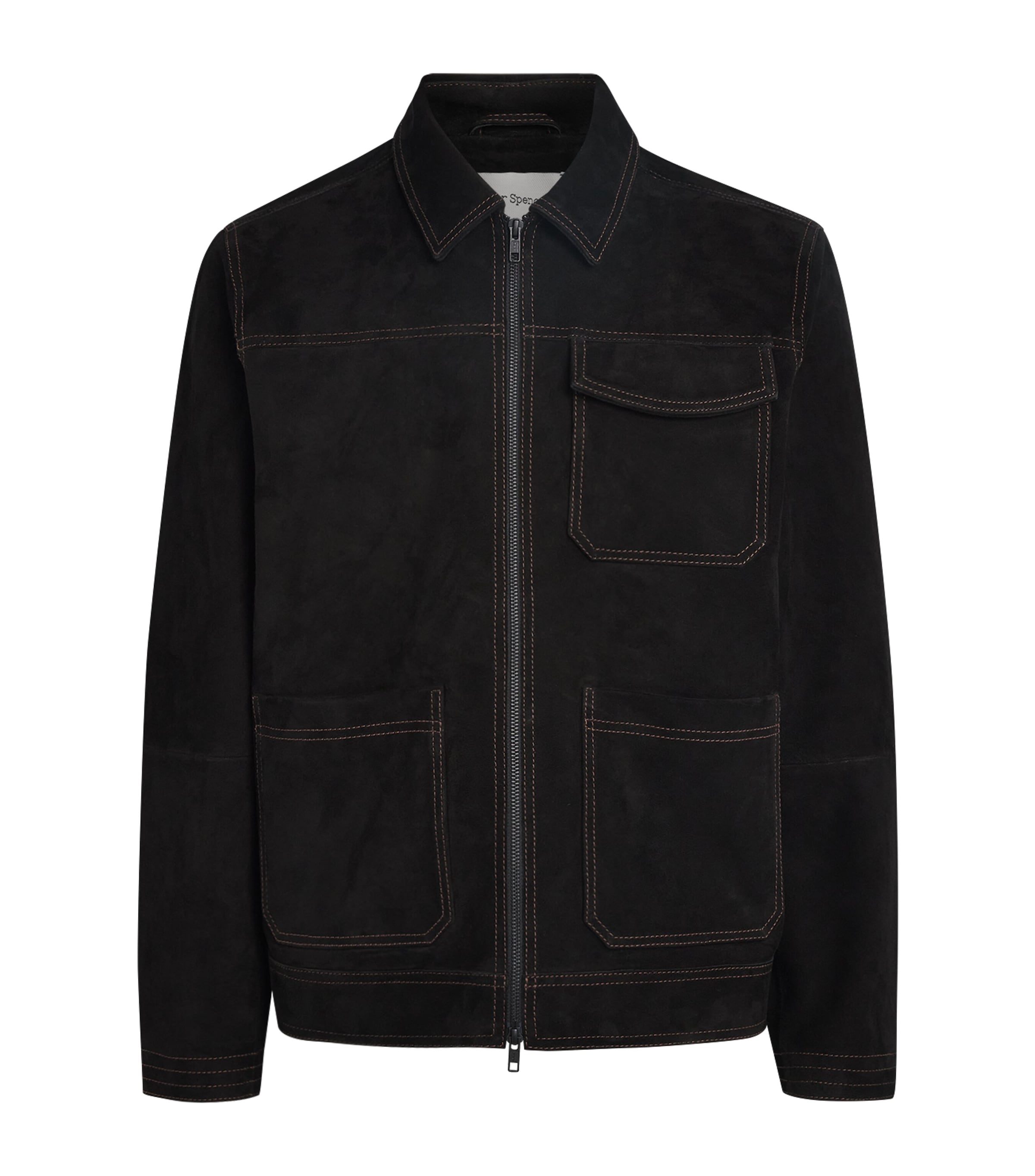 Suede Contrast-Stitch Hardwick Jacket