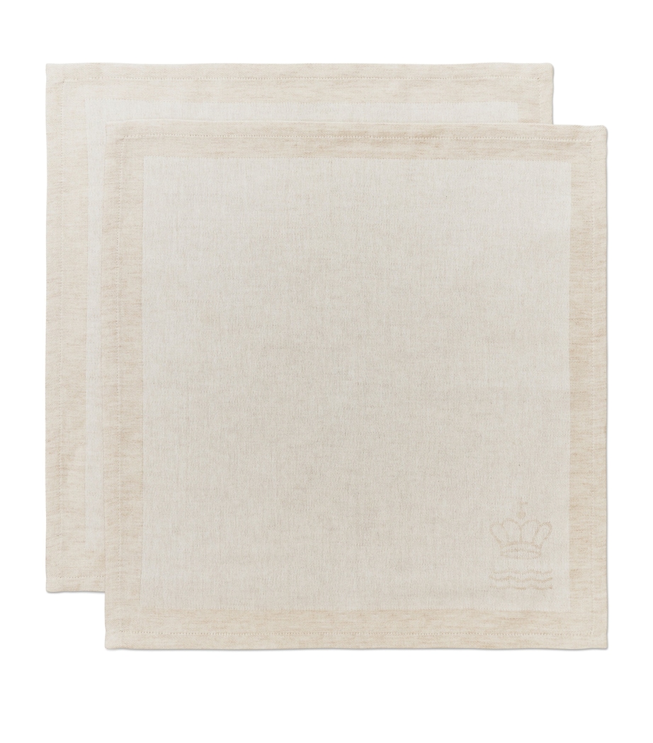 Set of 2 Jacquard Waves Napkins (45cm x 45cm) WHITE Image 5