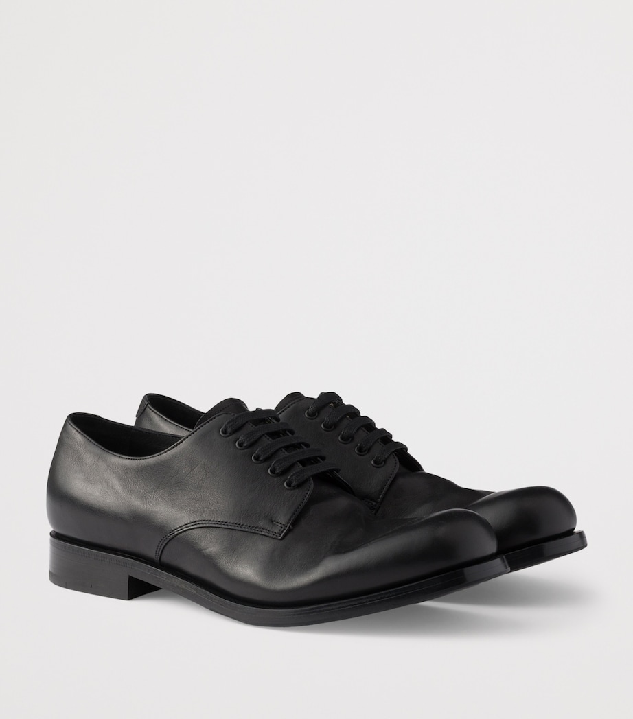 Leather Antiqued Derby Shoes F0002 Image 2