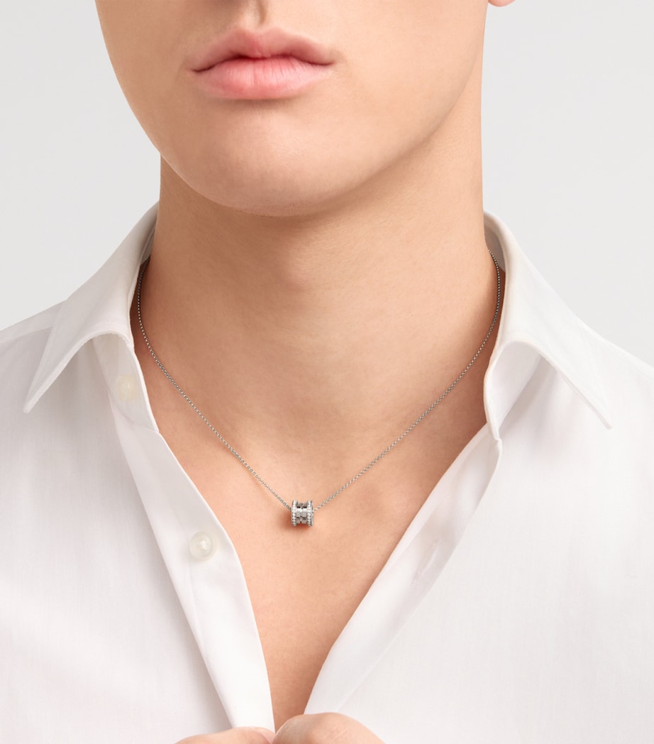 Bvlgari White Gold and Diamond B.zero1 Pendant Necklace White Gold Image 5