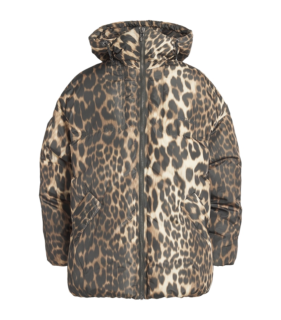 Leopard Puffer Jacket 859ALMOND MILK Image 1