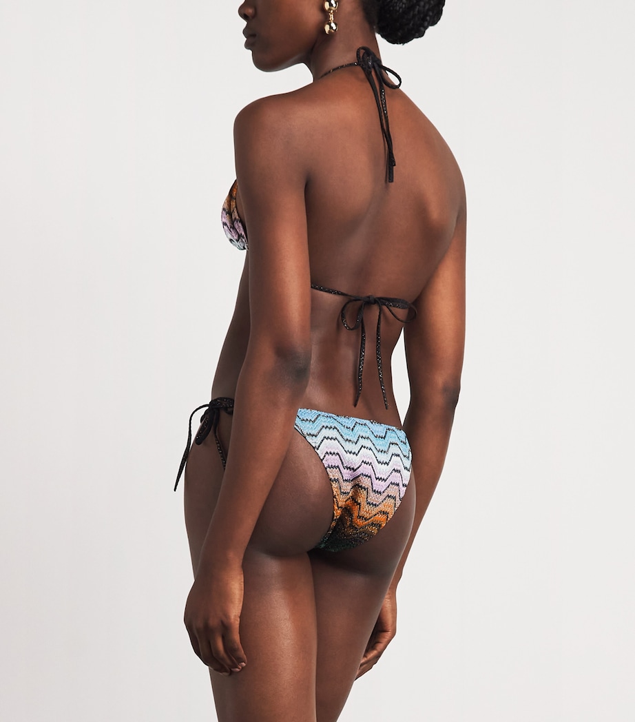 Missoni Womens Metallic Zigzag Triangle Bikini Smsnq Mlti Blk/gr/or Image 3