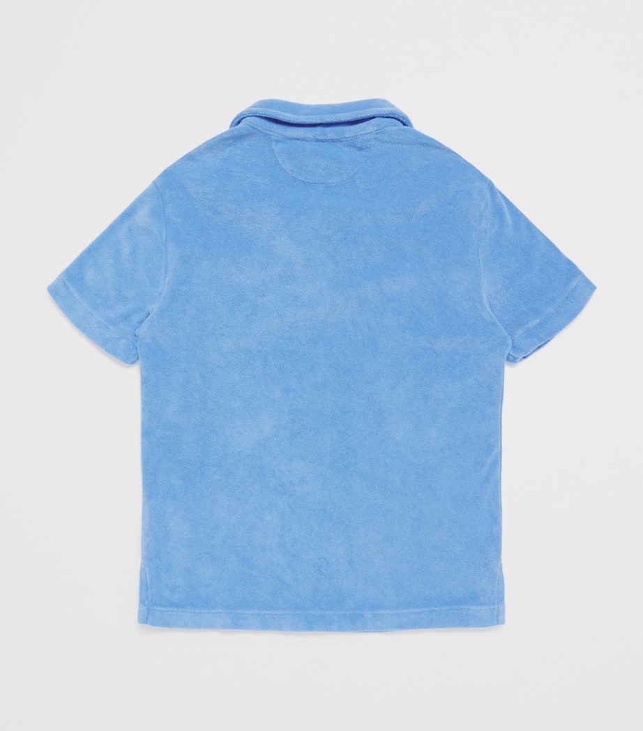 Towelling Polo Shirt (6-14 Years) BLUE Image 2