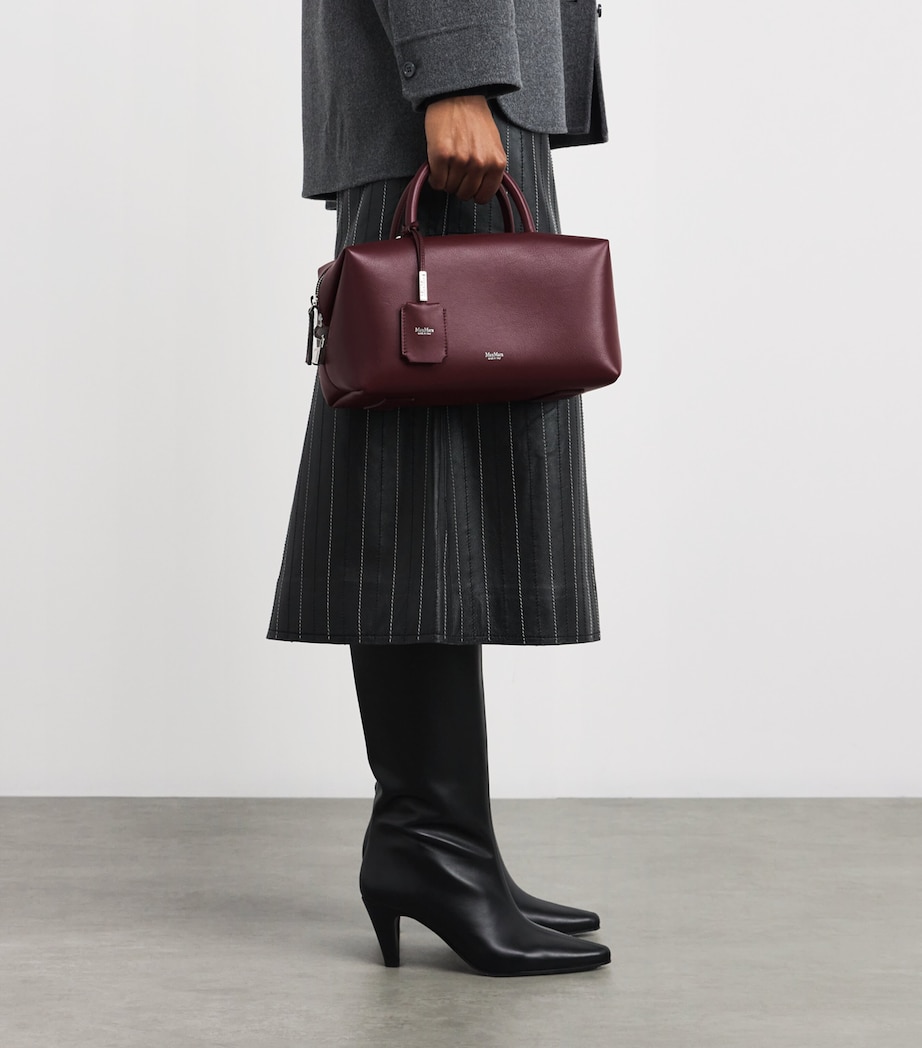 Medium Leather Bowler Bag BORDEAUX Image 2