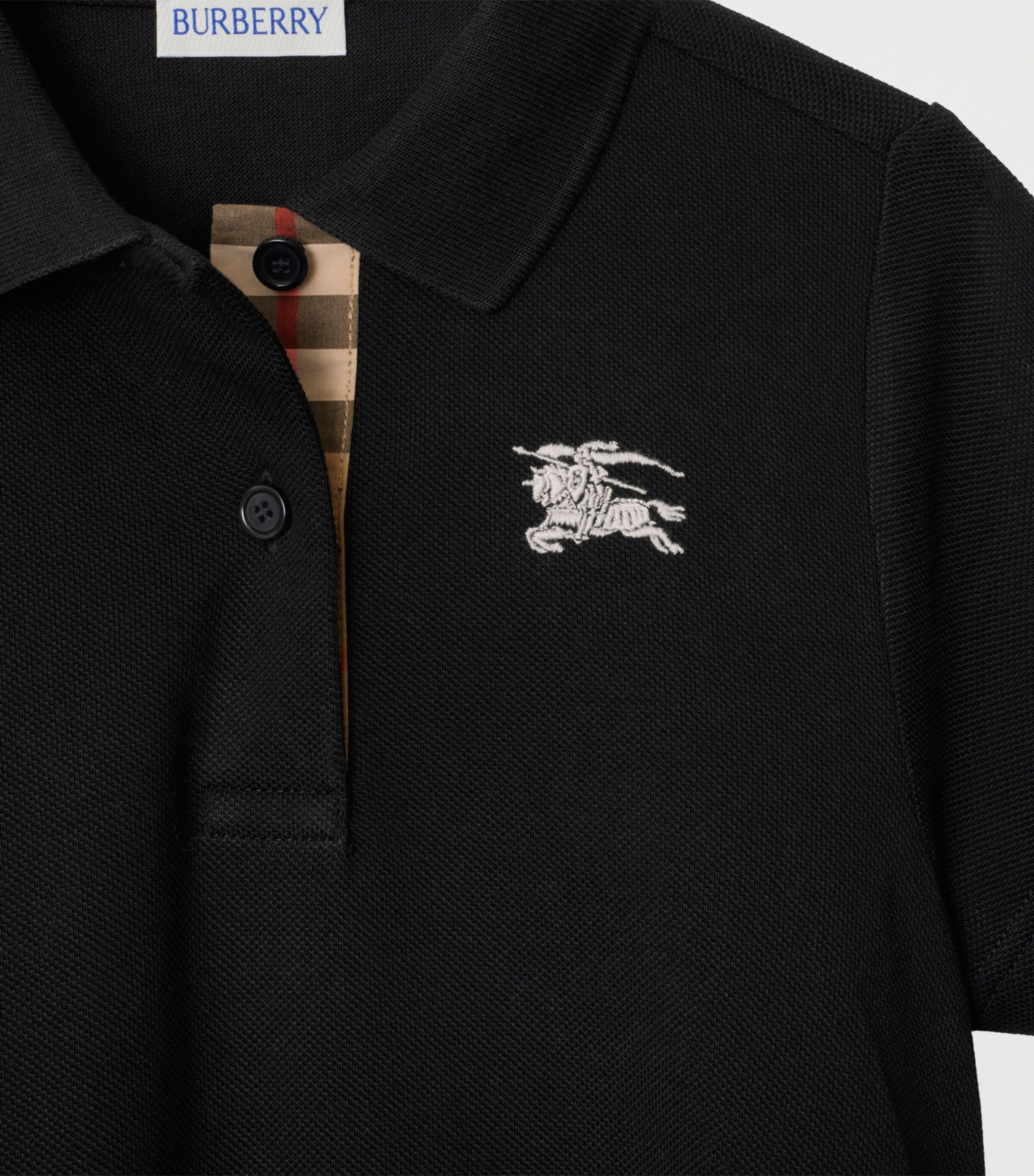 Cotton EKD Polo Dress (3-12 Years) BLACK Image 4