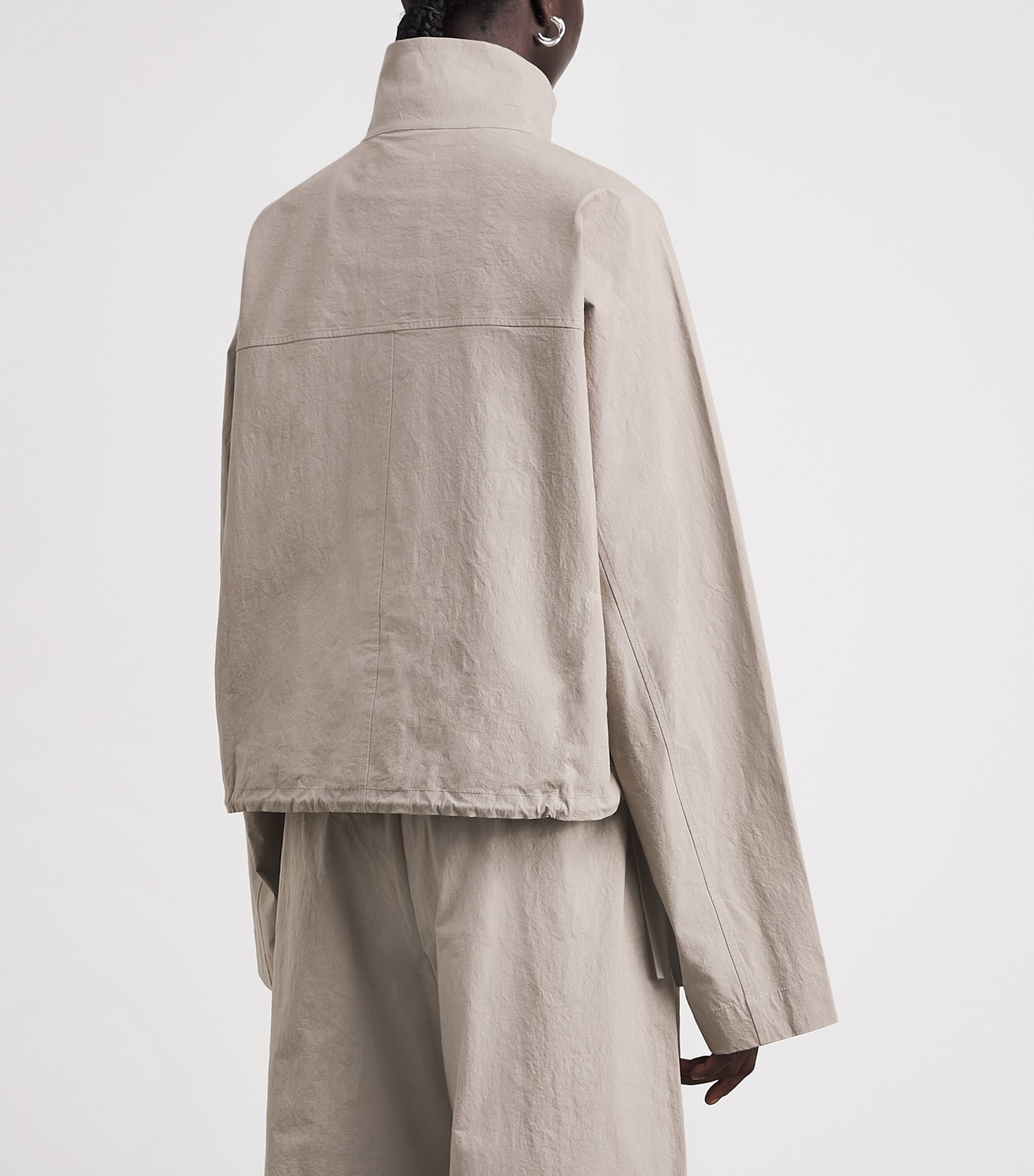 St. Agni Womens Stretch-Organic Cotton Carpenter Jacket Grey Stone Image 5
