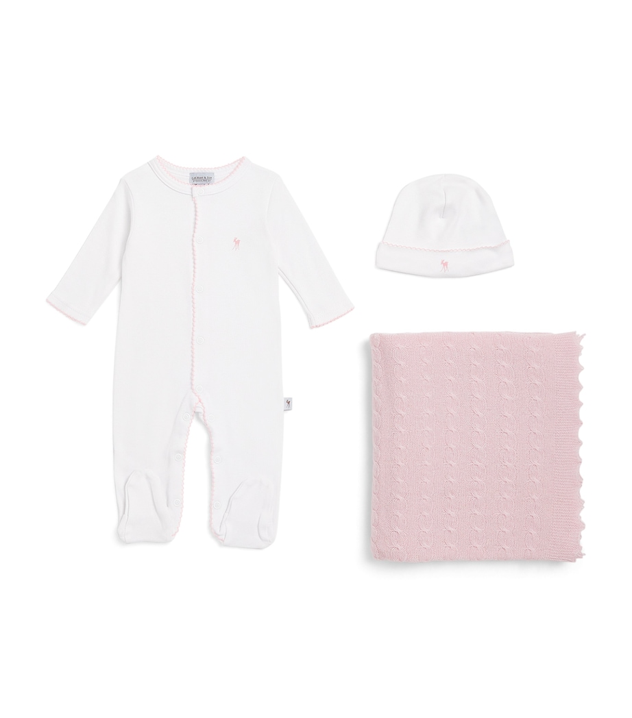 All-in-One, Hat and Shawl Set (0-3 Months) PINK Image 1