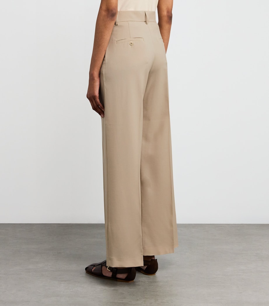 Virgin Wool Tailored Trousers BEIGE Image 4