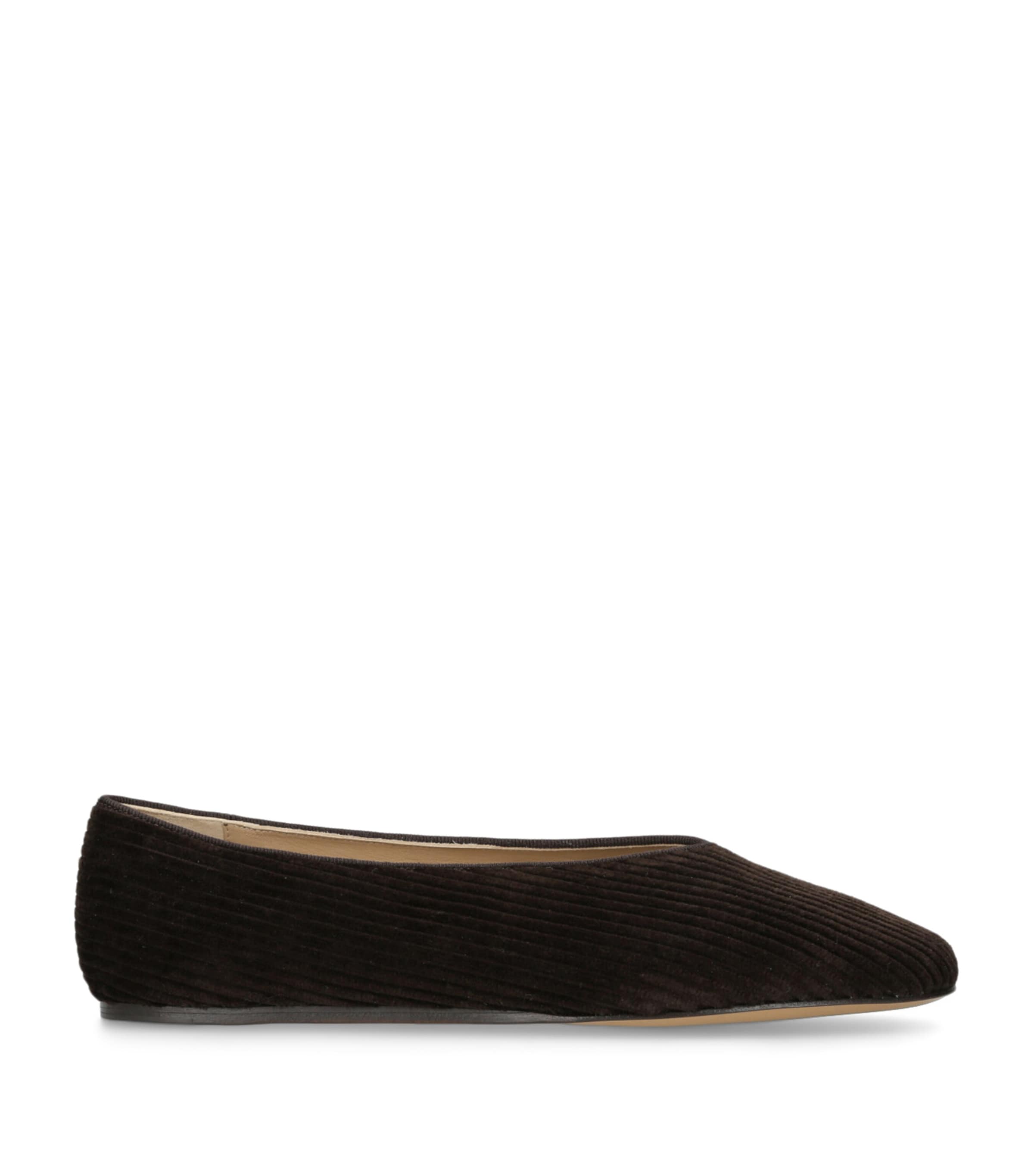 Le Monde Beryl Corduroy Regency Ballet Flats In Black