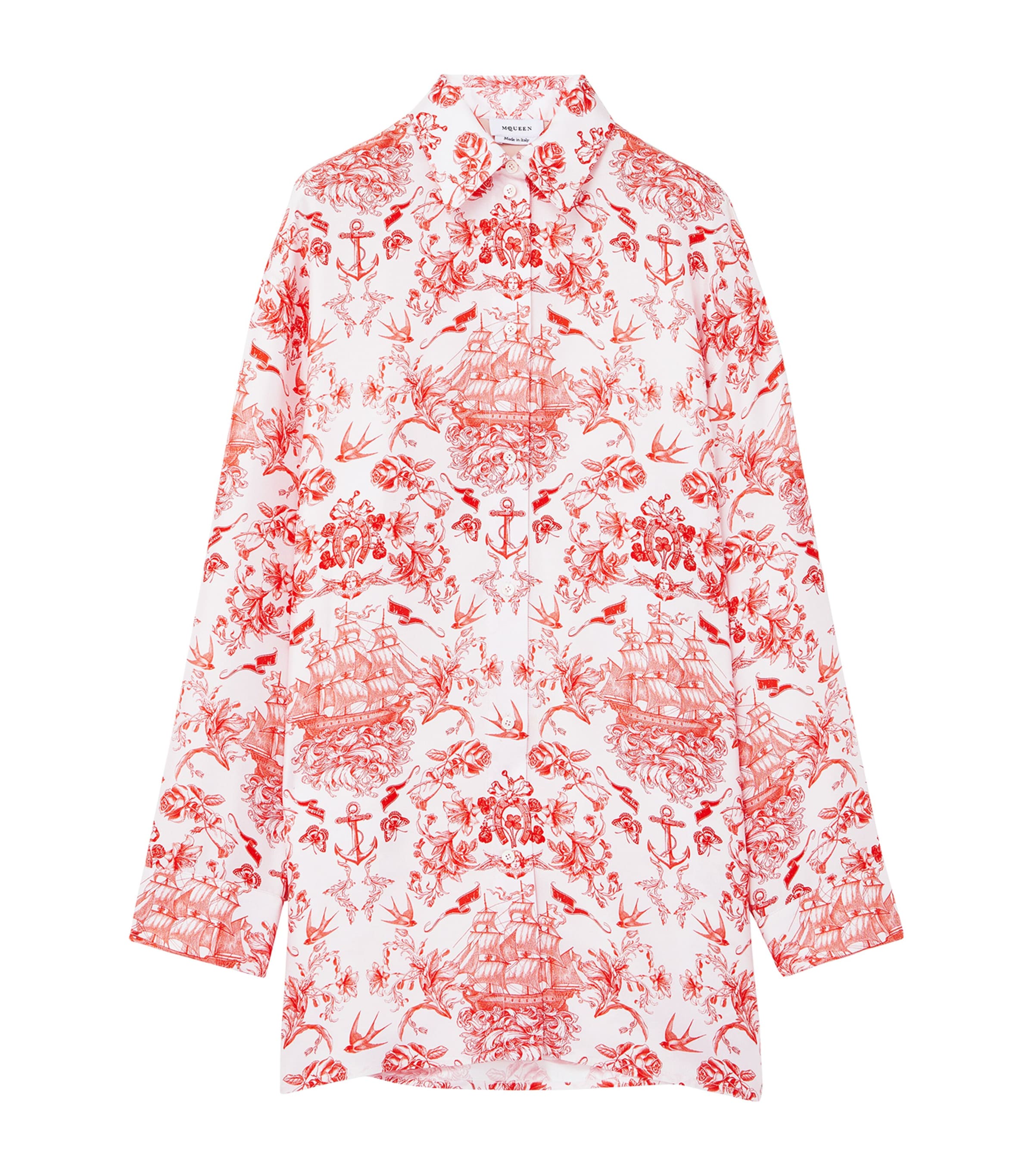 Alexander Mcqueen Sailor Tattoo Pyjama Shirt In Red