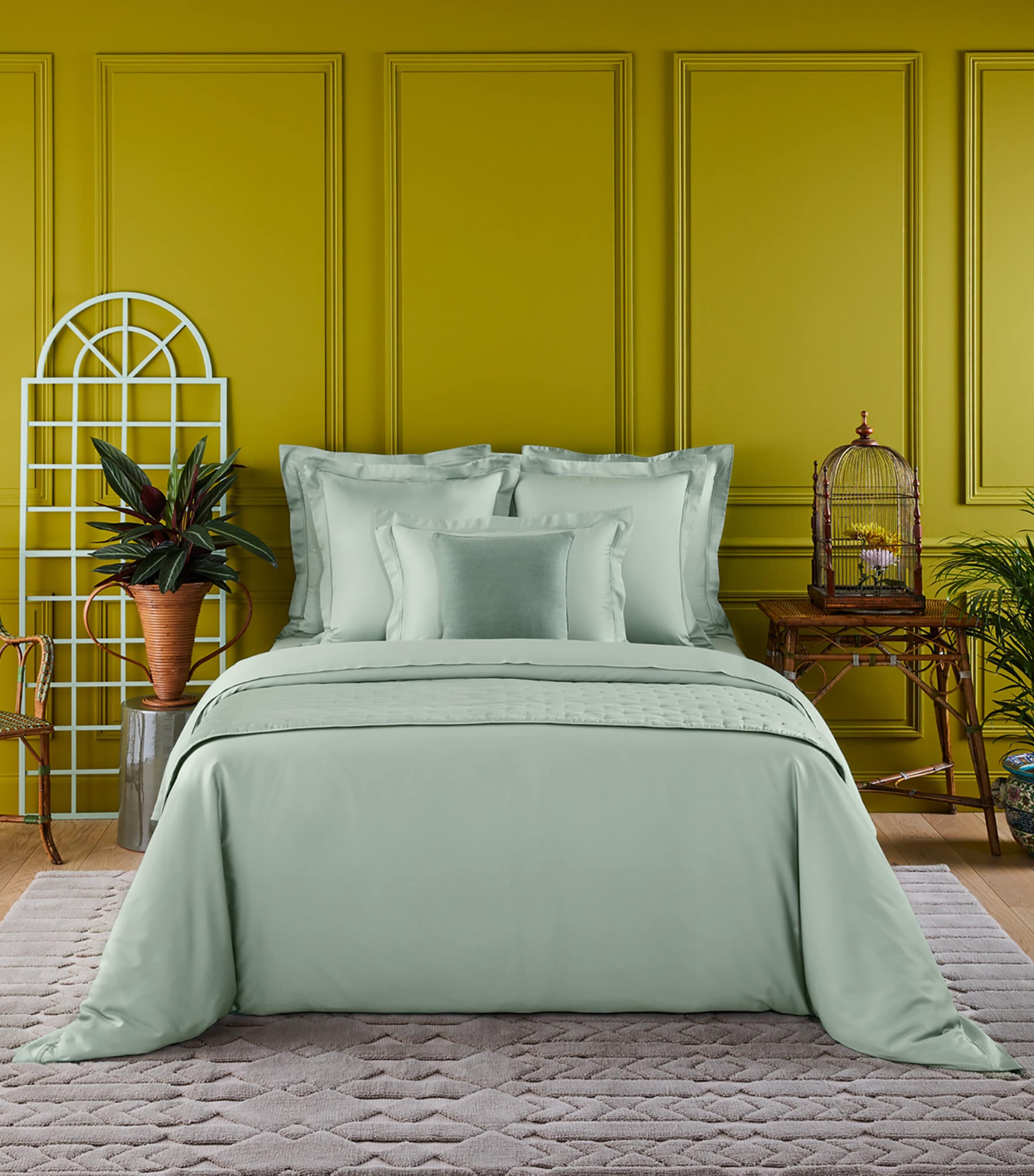 Yves Delorme Triomphe Double Flat Sheet In Green