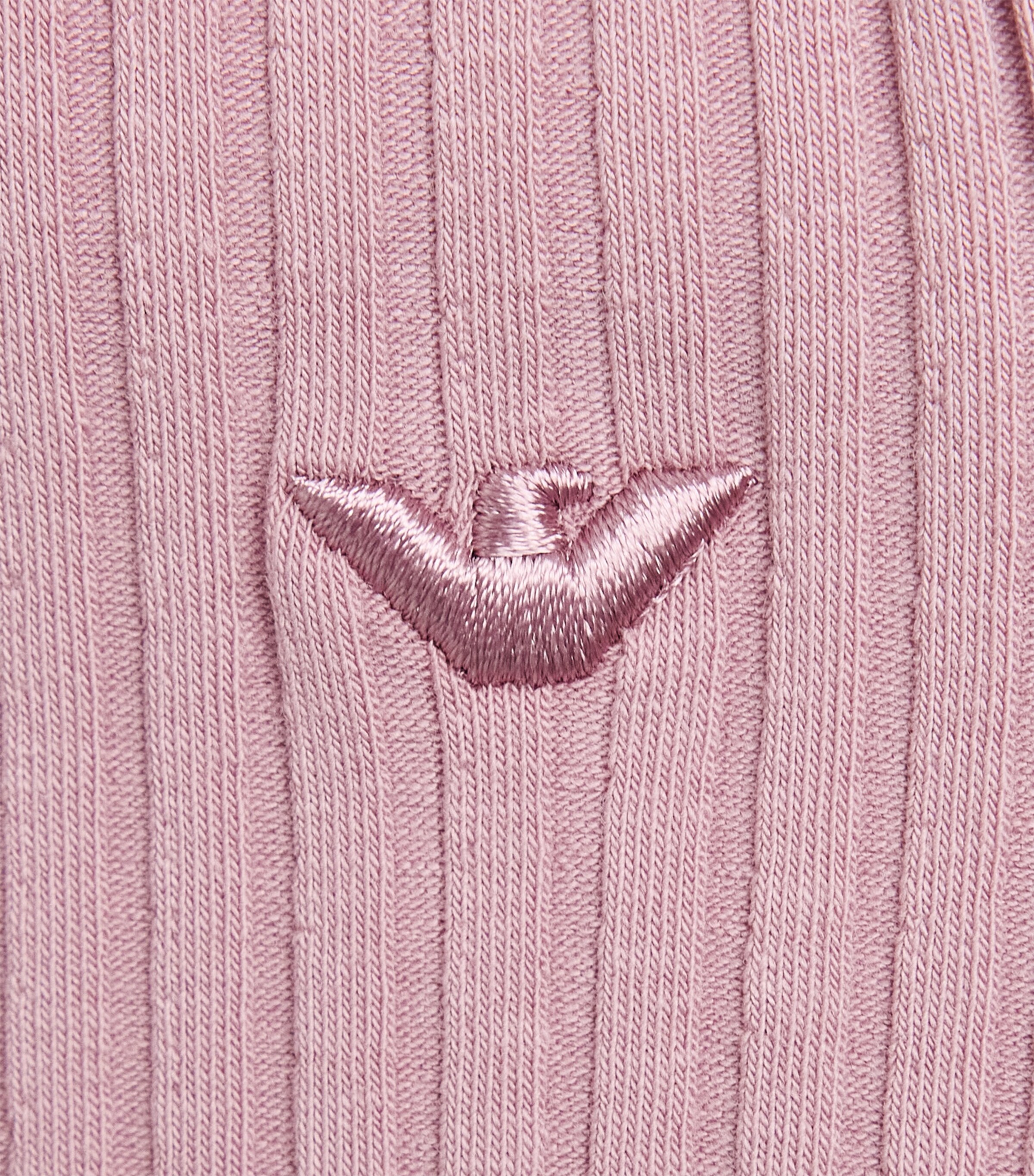 Emporio Armani Kids Stretch-Cotton Rib-Knit Top (6-36 Months) Mauve Shadows Image 3