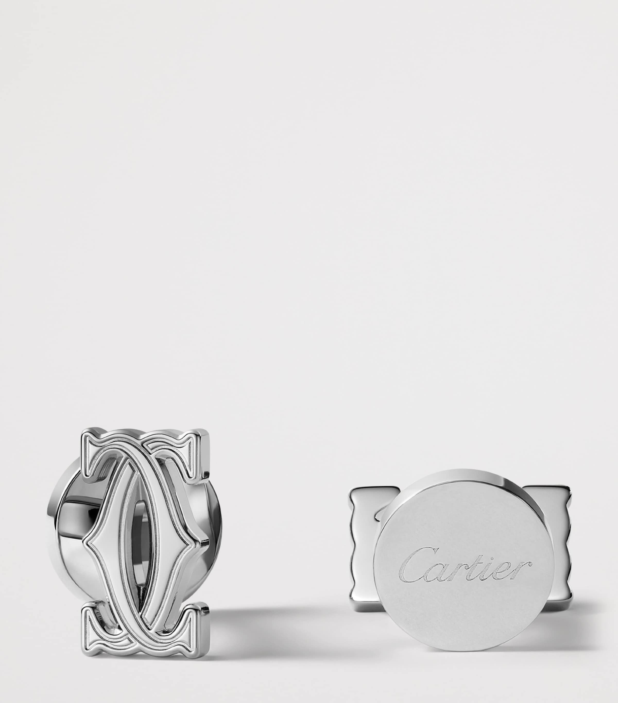 Cartier Sterling Silver Double C de Cartier Cufflinks Silver Image 3