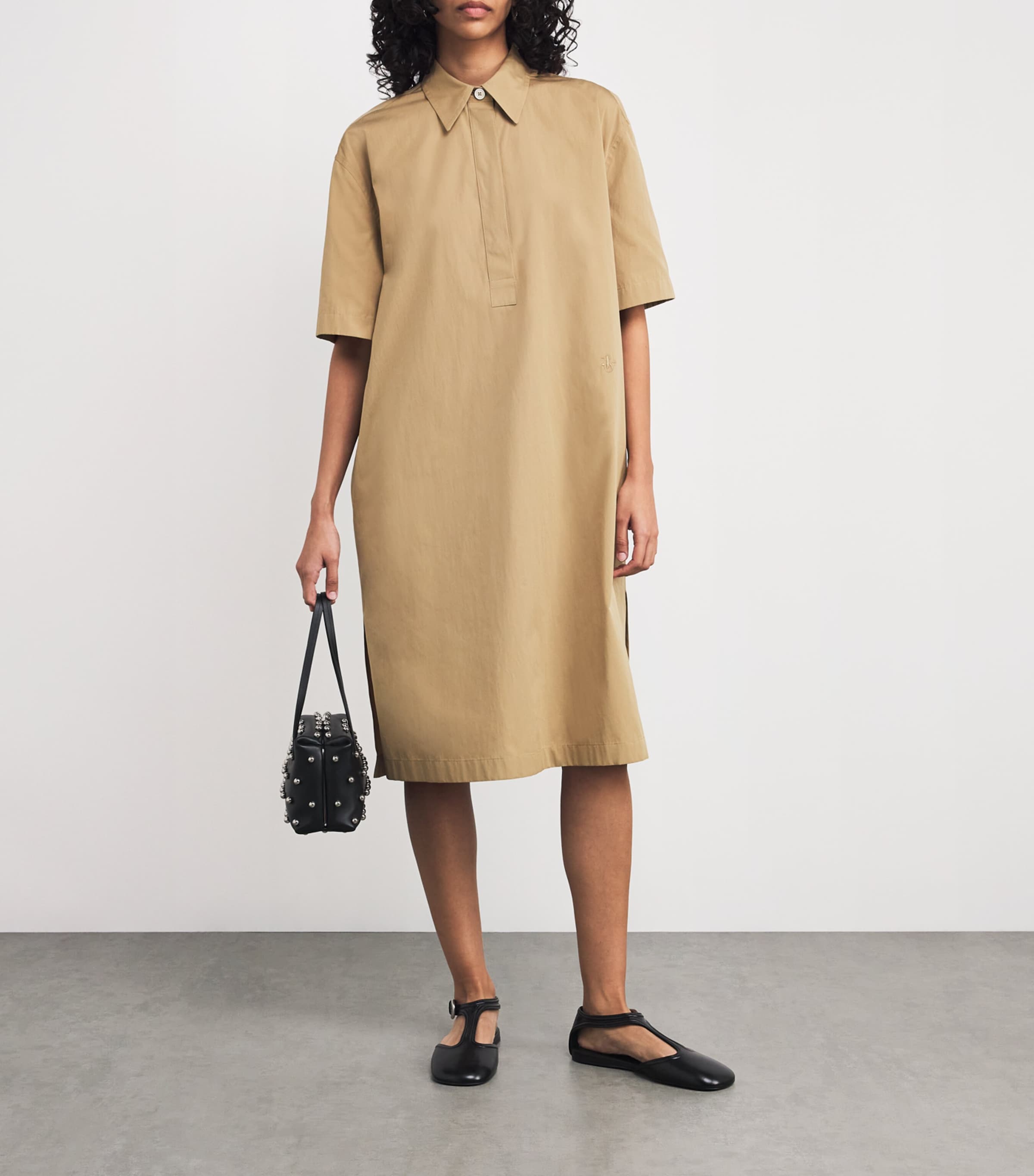 Jil Sander Leather Buckled Flats | Harrods US