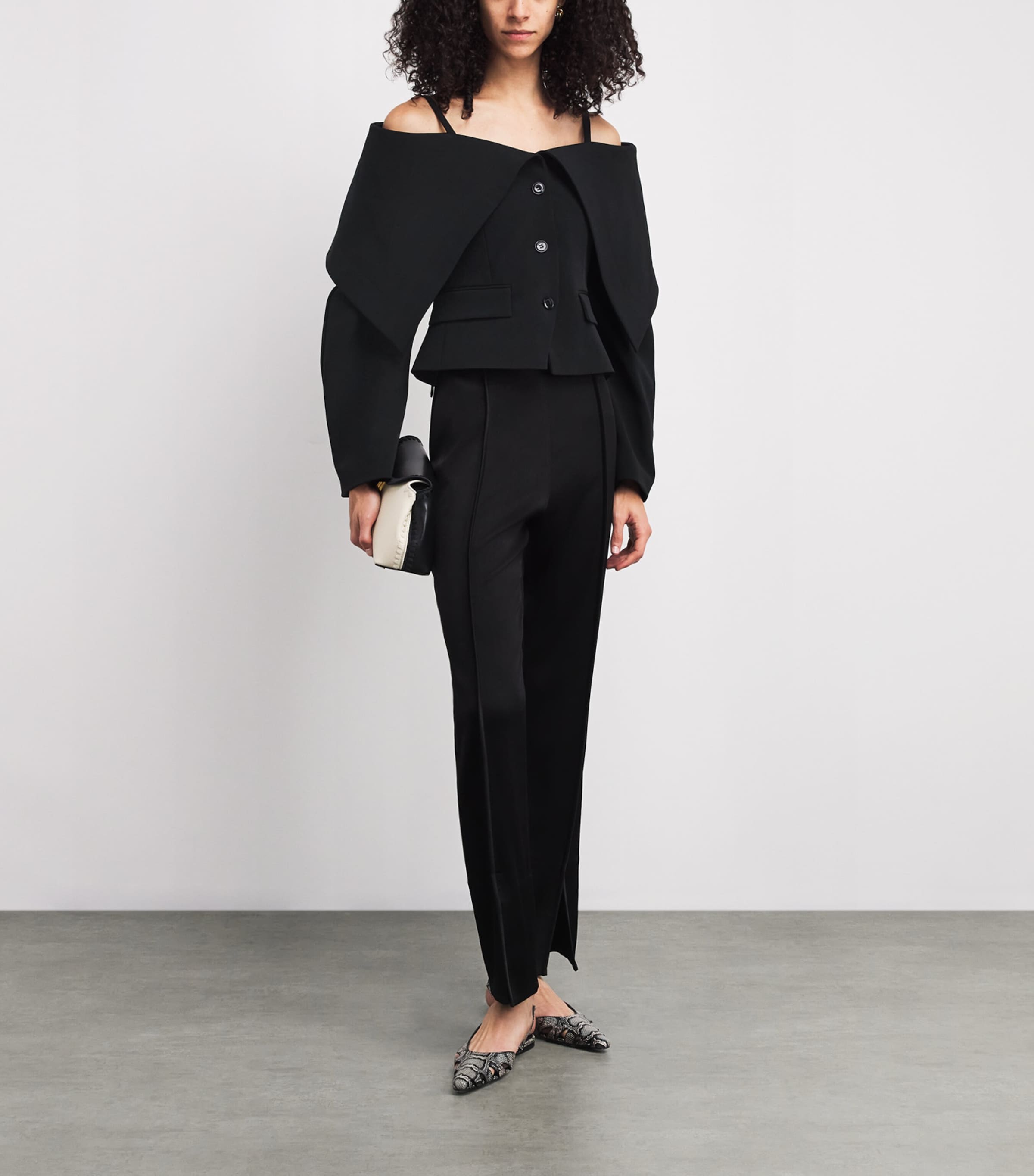 Fold-Over Amantha Blazer BLACK Image 2