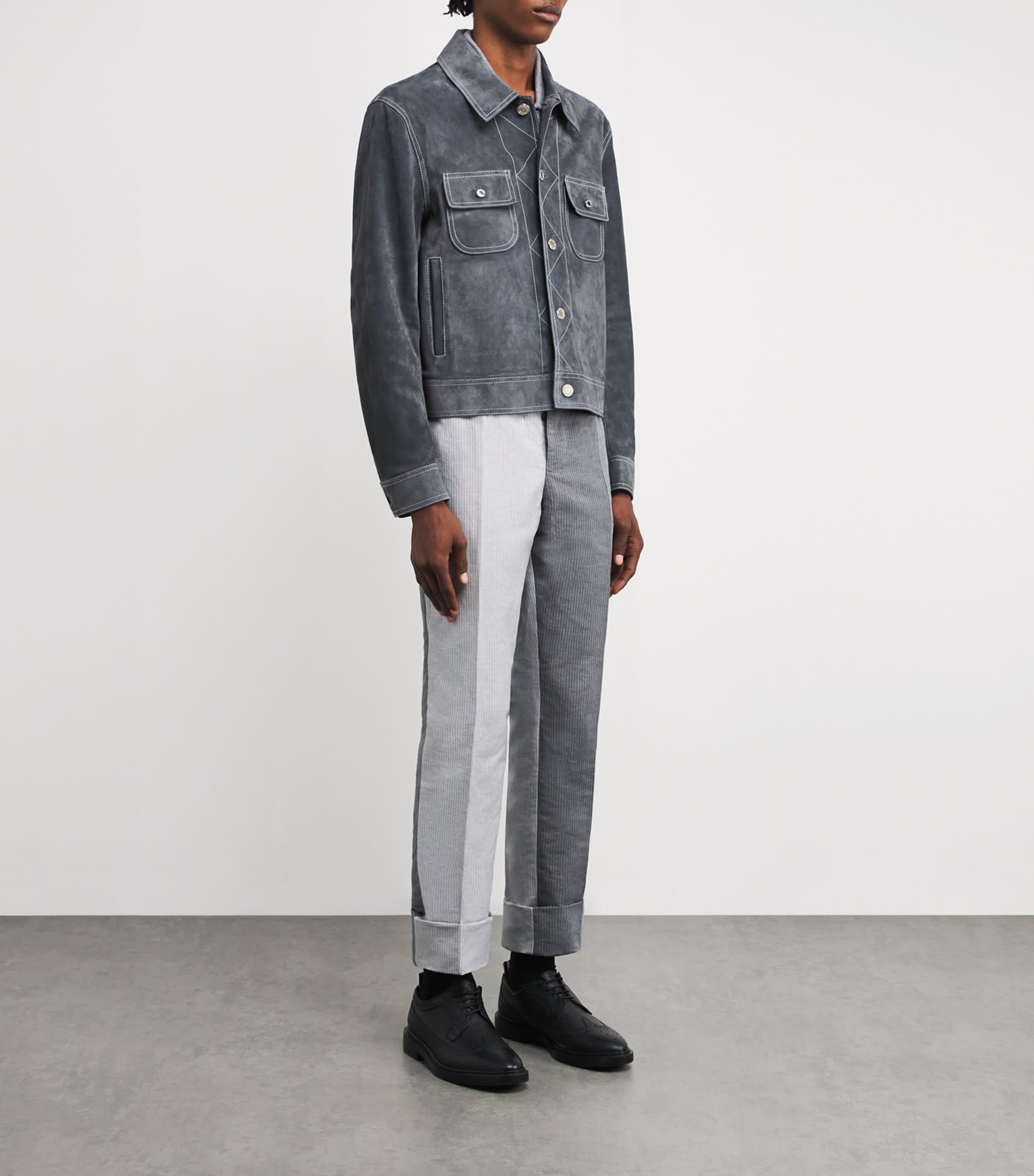 Suede Backstrap Utility Jacket SILVER Image 2