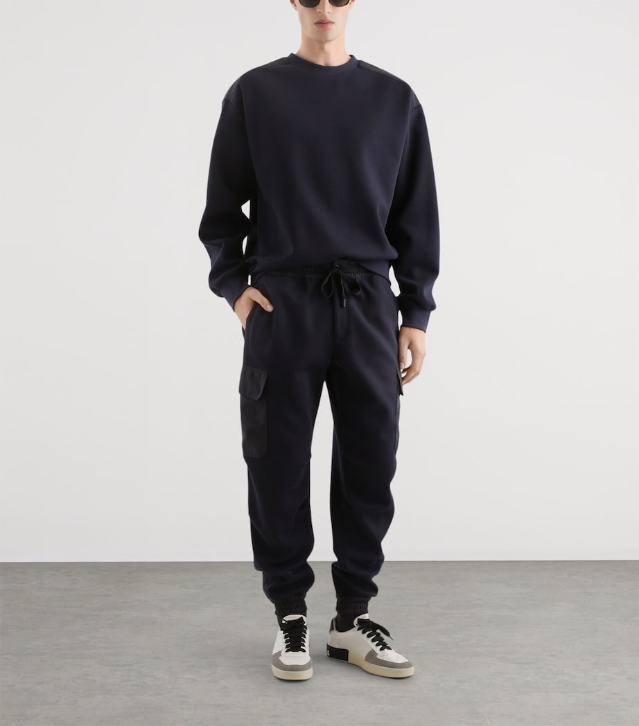 Dolce&Gabbana Mens Cotton-Blend Double-Faced Sweatshirt Very Dark Blue Image 2