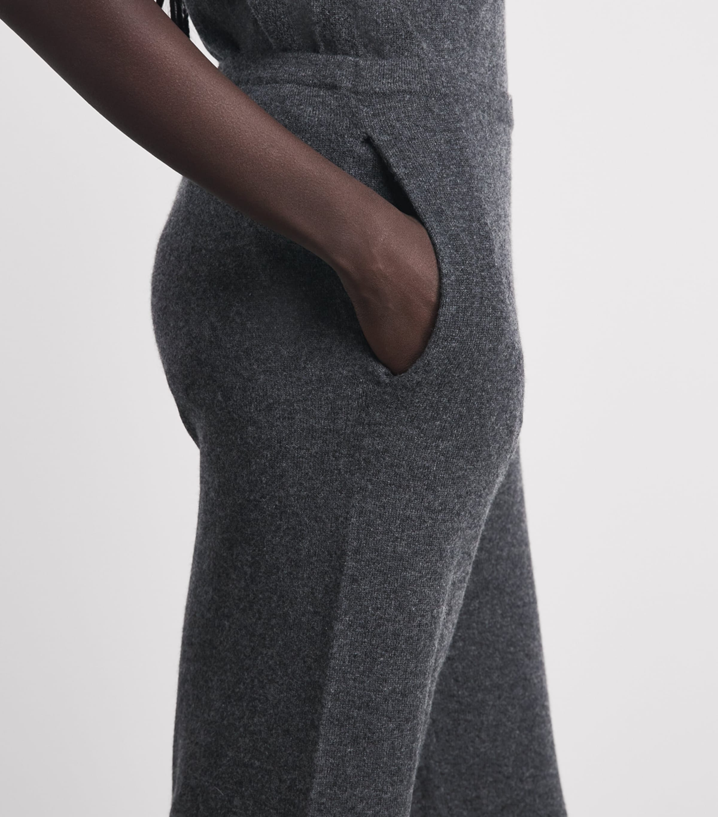 MM Womens Virgin Wool-Cashmere Trousers Dark Grey Image 3