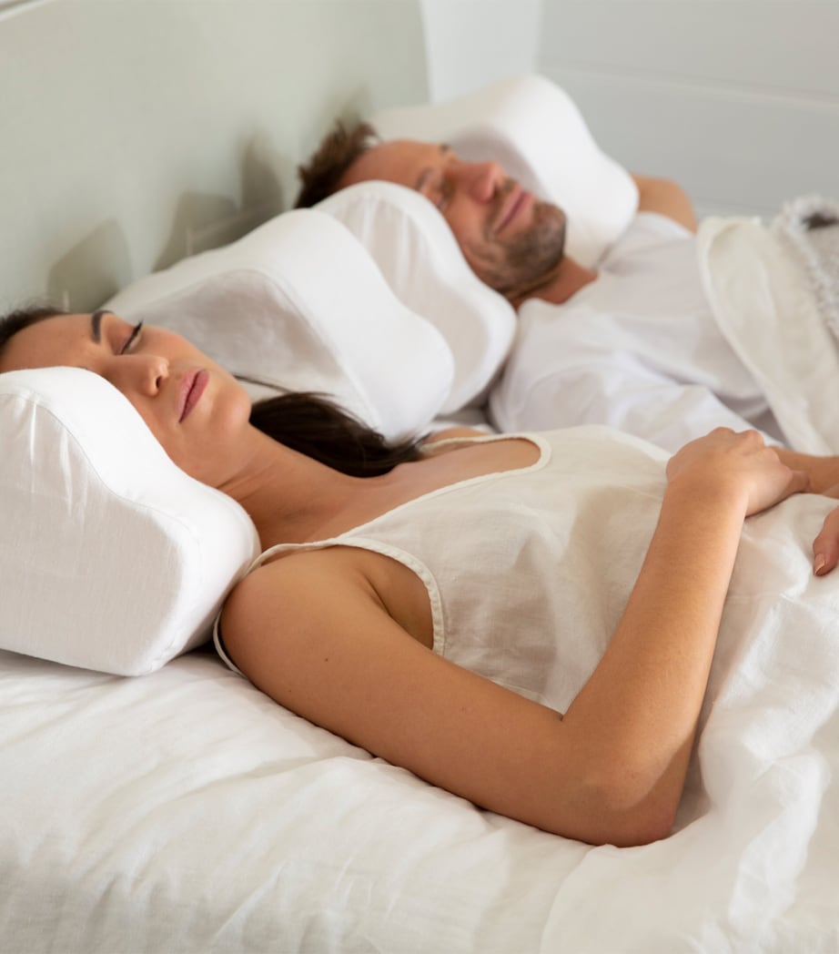 Back Sleep Pillow with Linen Pillowcase (32cm x 57cm) WHITE Image 7