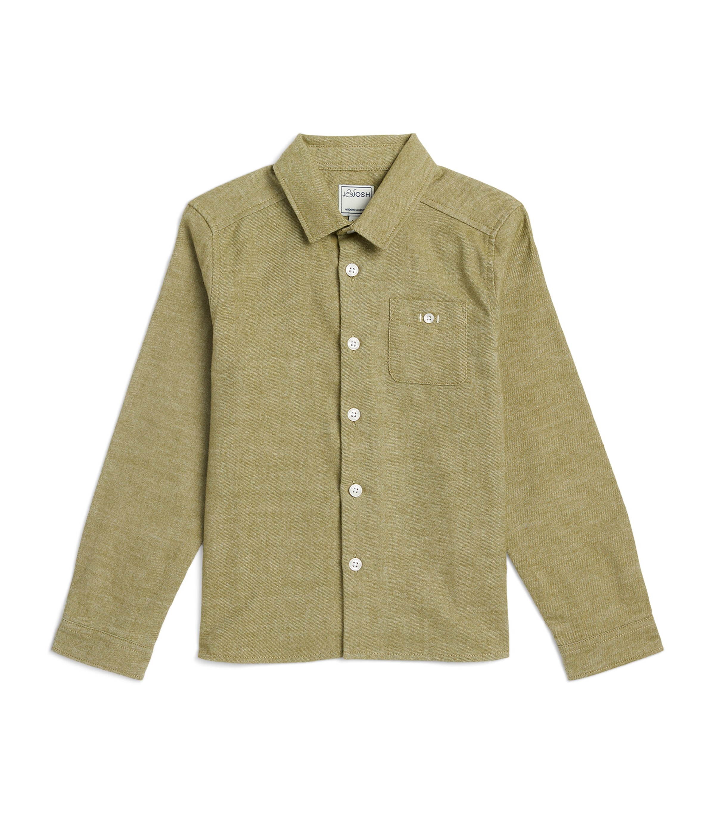 J & Josh Cotton Long-sleeve Shirt In Green