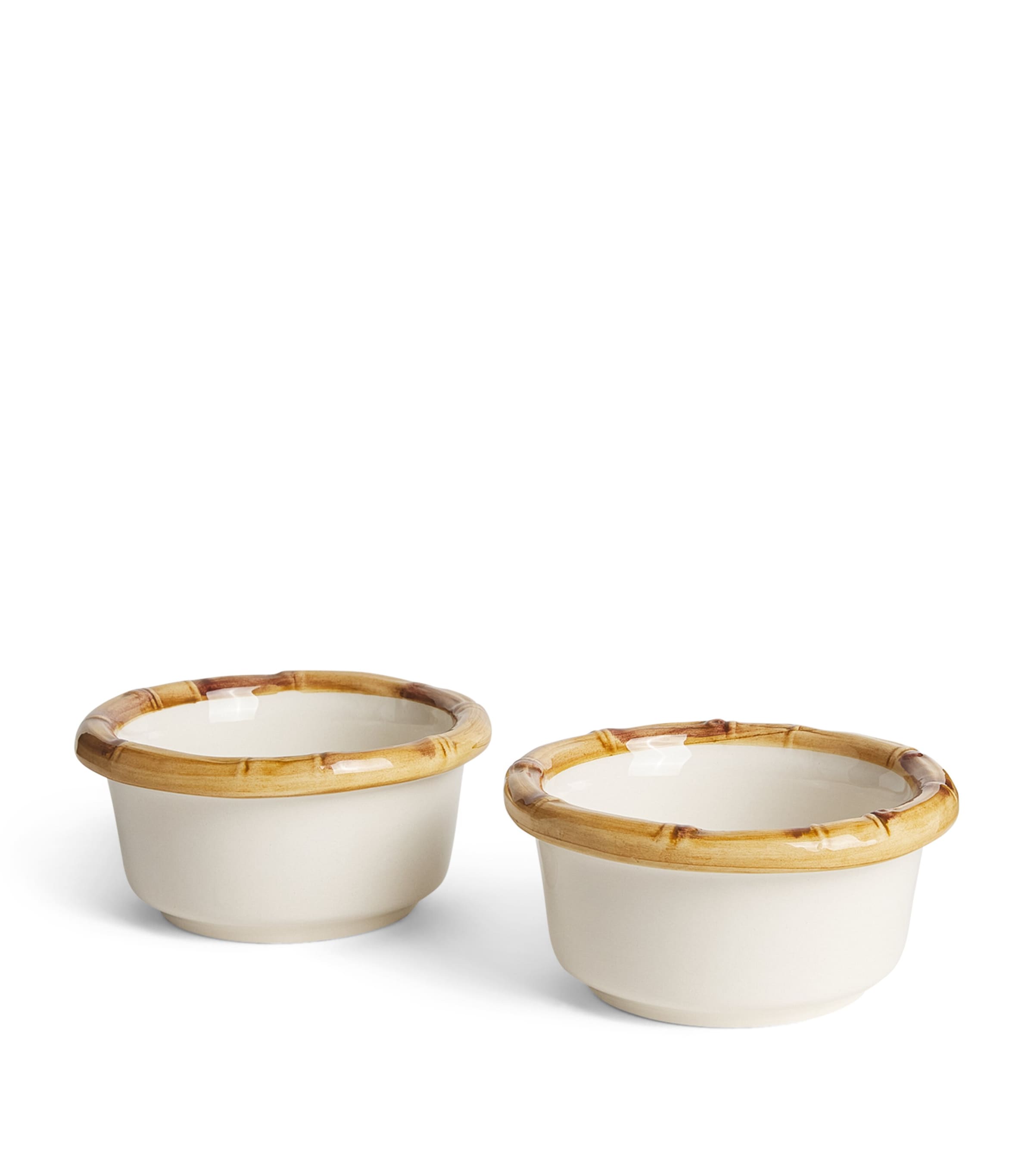 Les-ottomans Set Of 2 Bamboo Bowls