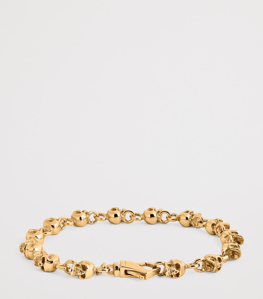 Gold-Plated Sterling Silver Skull Bracelet GOLD Image 2