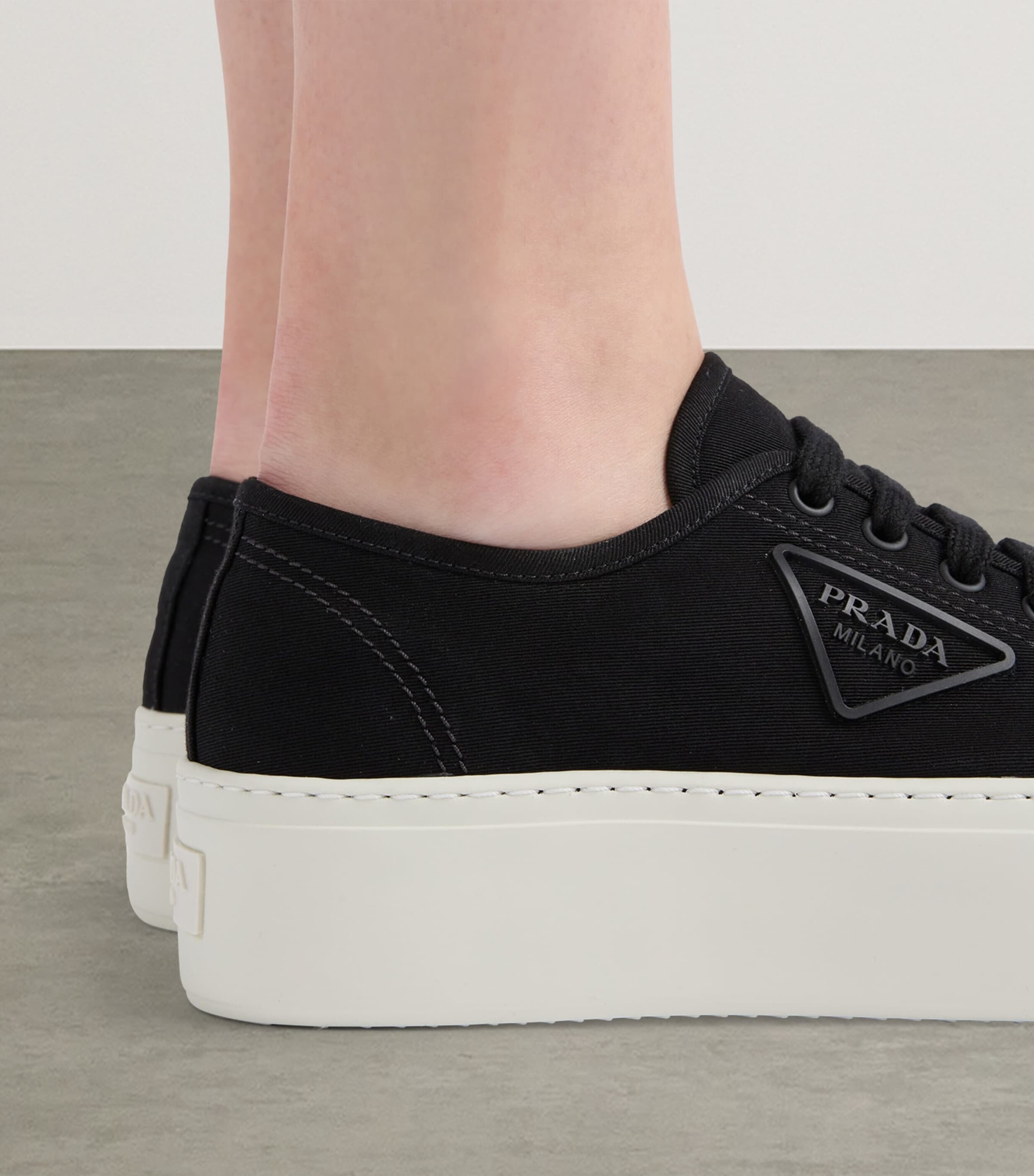 Prada Fabric Platform Triangle Sneakers 50 | Harrods DE