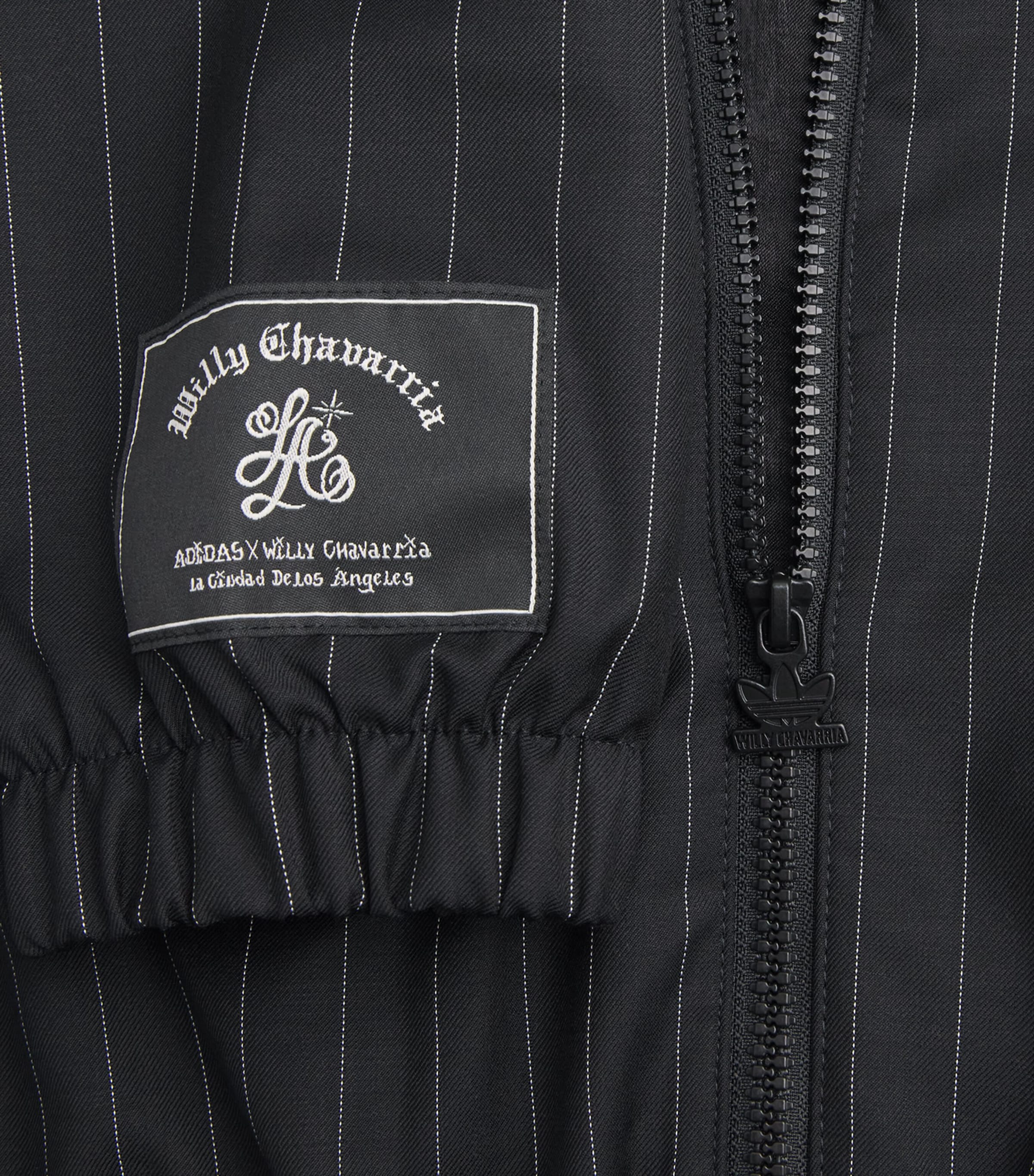 Willy Chavarria Mens x adidas Originals Pinstripe Track Jacket Black/white Image 6